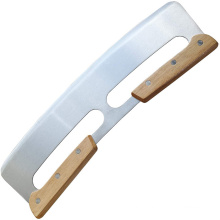 Yuming factory Hot selling Pizza knife, stainless steel rocker knife with wooden handle and plastic cover pizza cutter